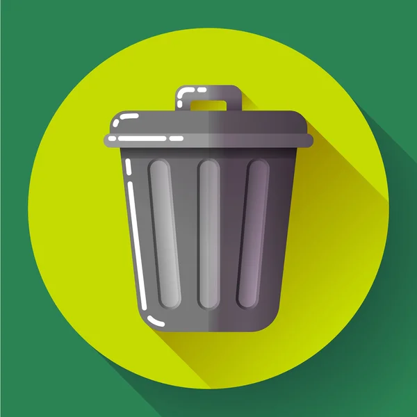 Prullenmand kan Recycleren Bin vuilnis platte vectorillustratie — Stockvector