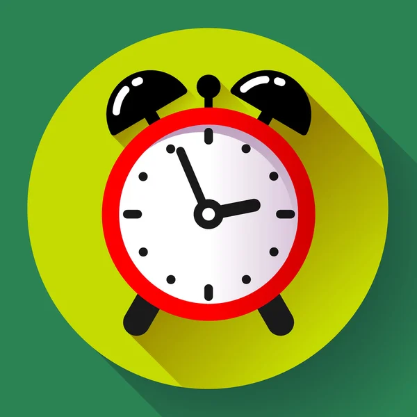 Reloj despertador icono vector plano — Vector de stock