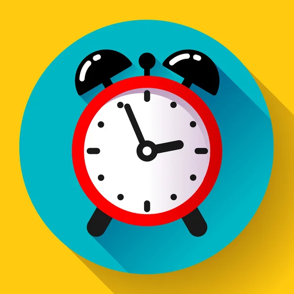 Reloj despertador icono vector plano — Vector de stock