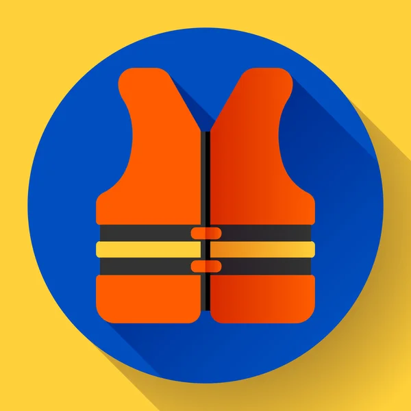 生活安全ジャケット ベスト アイコン フラット 2.0 ベクトル — ストックベクタ