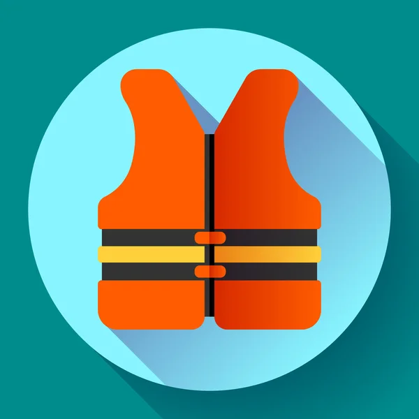 Leven veiligheid jas vest pictogram flat 2.0 vector — Stockvector