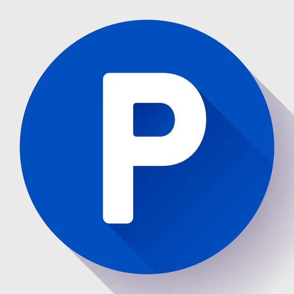 Parking lot sign icon flat style vector — Stock Vector