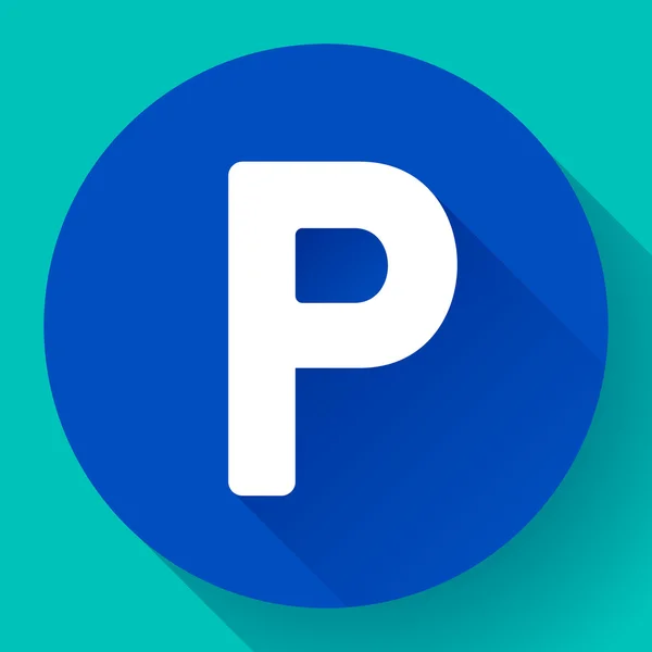 Parking lot sign icon flat style vector — Stock Vector