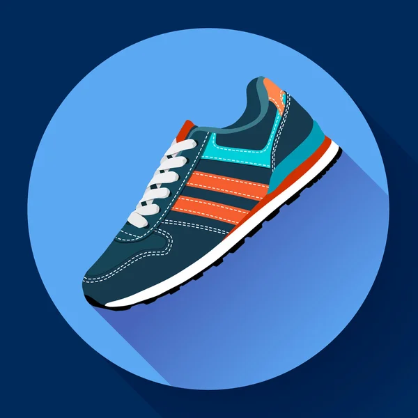 Zapatillas fitness zapatillas para entrenamiento running diseño plano con sombra larga — Archivo Imágenes Vectoriales