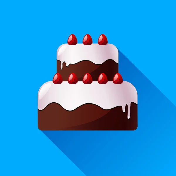 Gâteau de mariage vectoriel au chocolat aux fraises — Image vectorielle
