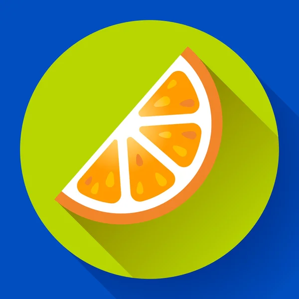 Frucht Orange Symbol flachen Stil — Stockvektor