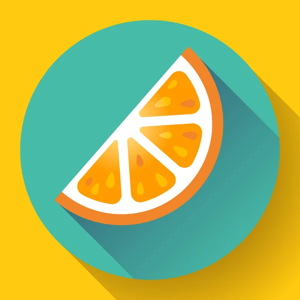 フルーツ オレンジ色のアイコンのフラット スタイル — ストックベクタ