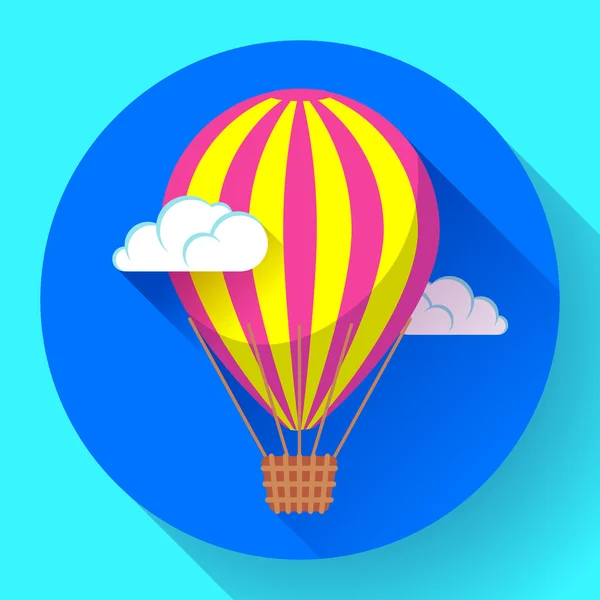 Varm luftballong ikonen i sky vektorn — Stock vektor