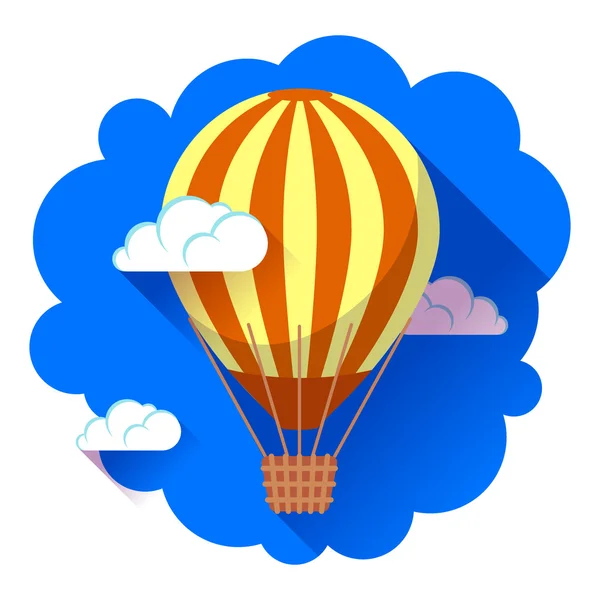 Hot air balloon icon in the sky vector — Stock Vector