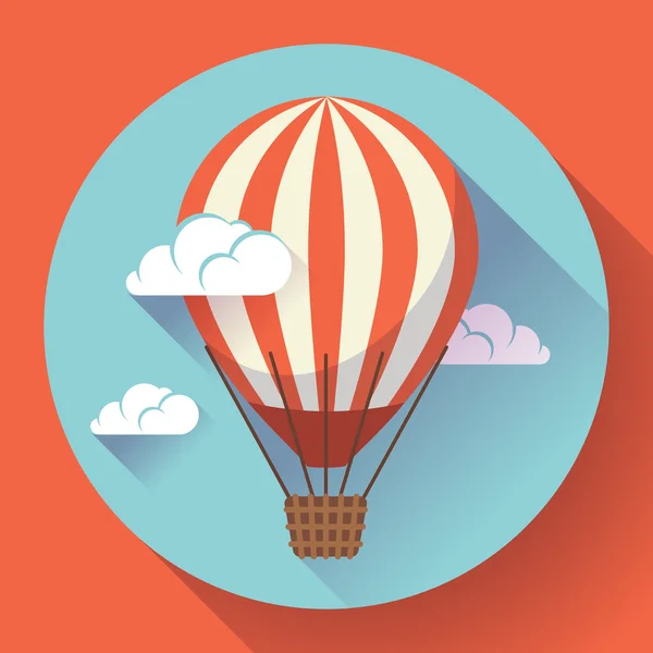 Hot air balloon icon in the sky vector — Stock Vector