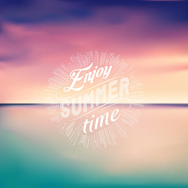 Puesta de sol. Fondo del paisaje marino. Disfruta de la hora de verano. Ilustración vectorial . — Vector de stock