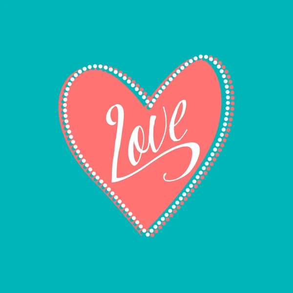 Wedding card with Love sign on turquoise background — Stock Vector