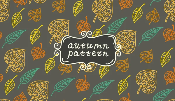 Laisse le motif d'automne. Dans un style rétro. Il contient des formes simples de feuilles. Version couleur foncée . — Image vectorielle