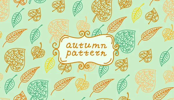 Deja el patrón de otoño. En estilo retro. Contiene formas simples de hojas. Versión en color . — Archivo Imágenes Vectoriales