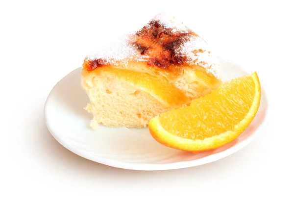 Air cake with oranges and sugar — Stock Photo, Image