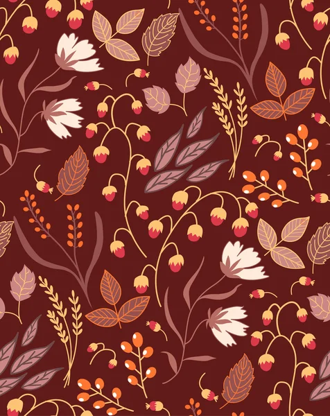 Automne floral motif sans couture Automne feuilles d'automne. Collection vectorielle symbole nature . — Image vectorielle