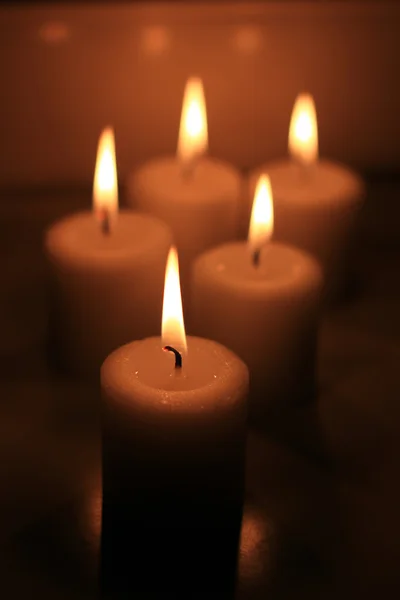 Holiday candles burning — Stock Photo, Image