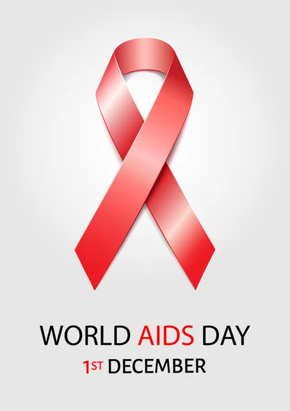 Фон Всемирного дня СПИДа с красной лентой информированности о СПИДе . — стоковый вектор