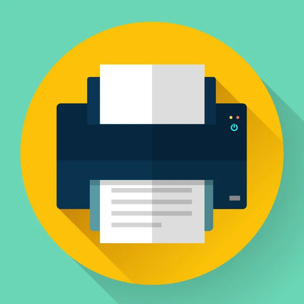 Printer icon, vector illustration. Flat design style. — Stock Vector