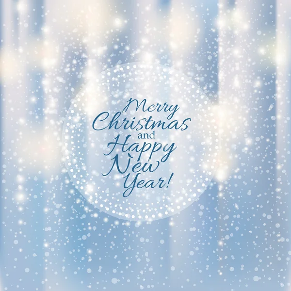 Argent brillant Joyeux Noël et Happy New Year fond avec des étincelles — Image vectorielle