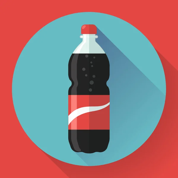 Láhev cola soda. vektorové ilustrace. Navržený plochý — Stockový vektor