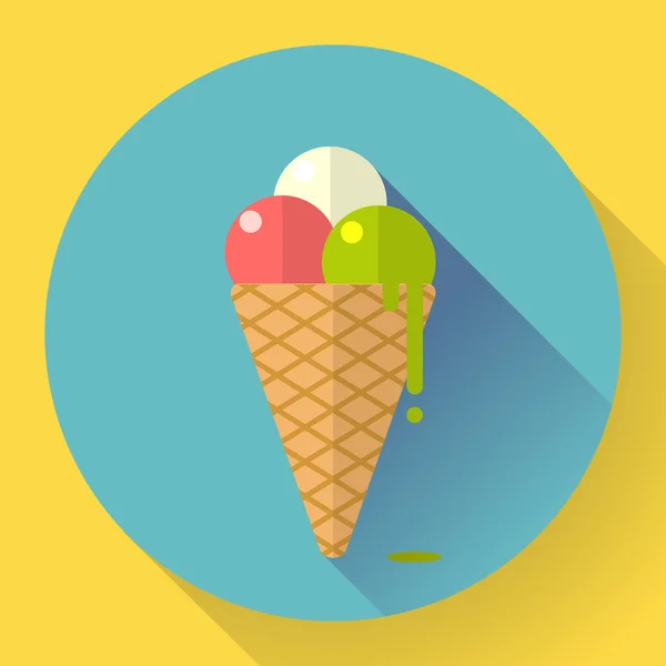 Vektor Ice Cream ikonra. Lapos kialakítású stílusú — Stock Vector