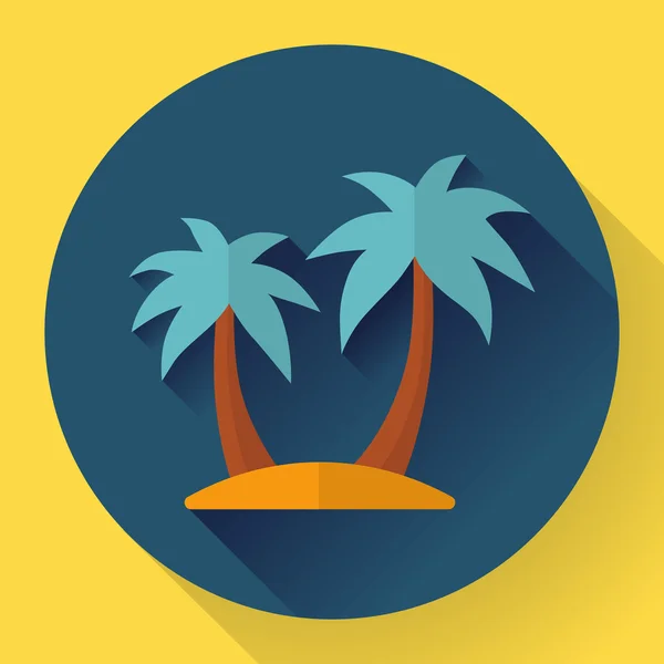 Palm Island. Icono de viaje. Estilo de diseño plano . — Archivo Imágenes Vectoriales