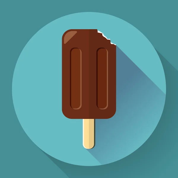 Helado con chocolate en un palo o paleta — Archivo Imágenes Vectoriales