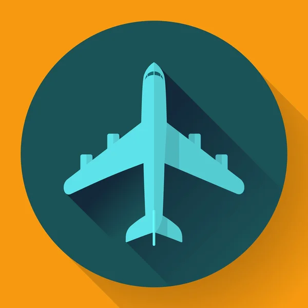 Flugzeug - Vektor-Symbol-Illustration. flacher Designstil. — Stockvektor