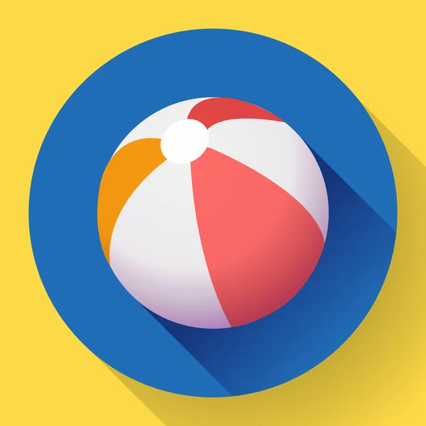 Beach Ball icon. Modern Flat style with a long shadow — Stock Vector