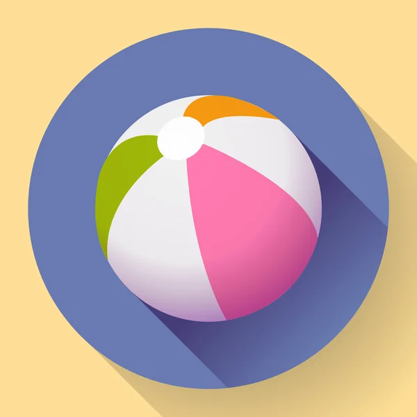 Beach Ball icon. Modern Flat style with a long shadow — Stock Vector