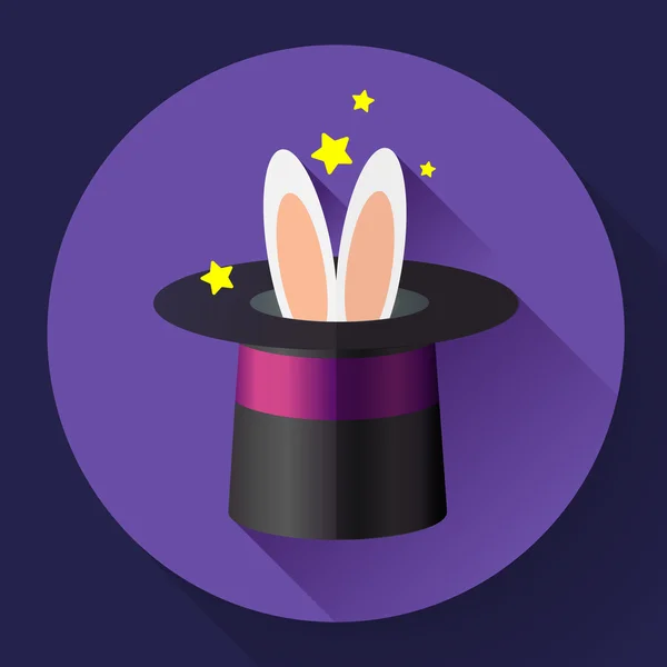 Conejo en un sombrero mágico — Vector de stock