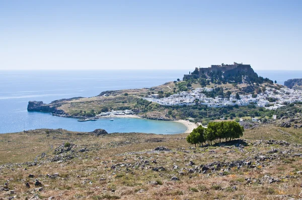 Lindos stadt auf der insel rhodes griechenland europa — Stockfoto