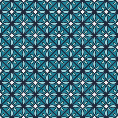 Mavi renkli geometrik vektör seamless modeli