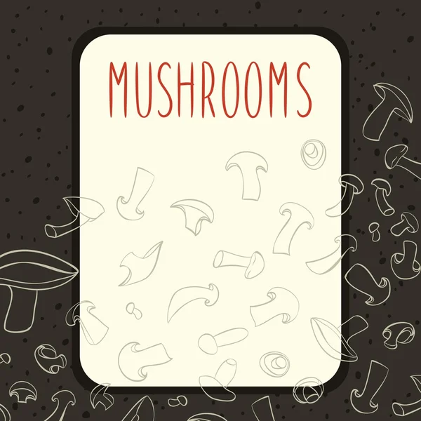 Champignone mushrooms menu design — Stock Vector