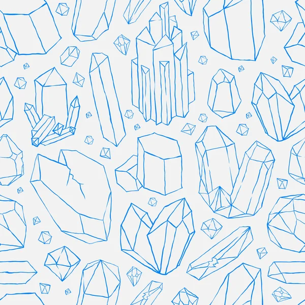 Vektör seamless modeli. Elle çizilmiş kristalleri