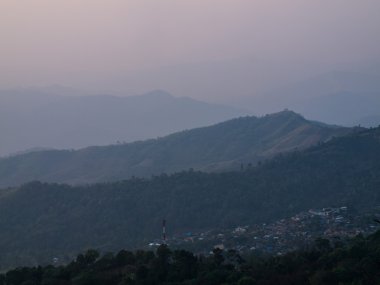 chiang rai, Tayland chang Hill'deki Twilight dağ