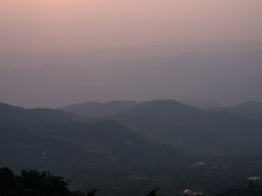 chiang rai, Tayland chang Hill'deki Twilight dağ