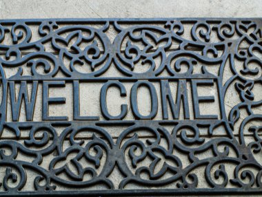 doğada hoş geldiniz halı siyah Dövme demir