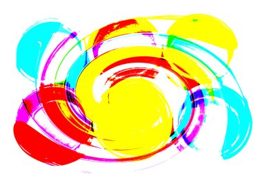 Açık mavi, yeşil, sarı ve pembe twirling soyut arka şeritler