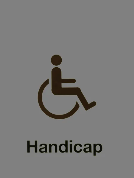 Handicap sign isolated on grey  background — Stock Photo, Image