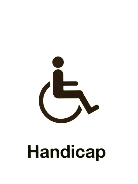 Handicap znak na białym tle na białym tle — Zdjęcie stockowe