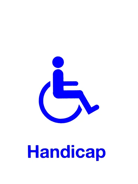 Blauwe handicap ondertekenen geïsoleerd op witte achtergrond — Stockfoto