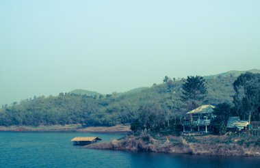 Chiang rai, Tayland huzurlu gölde yüzen bambu kulübede: Fi