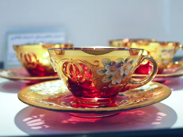 Antique glass tea cup — Stock Photo, Image