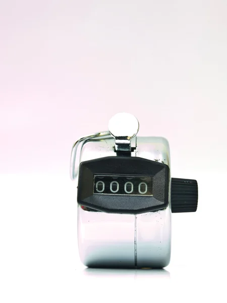 Hand held tally counter isolated on white — Stock Photo, Image