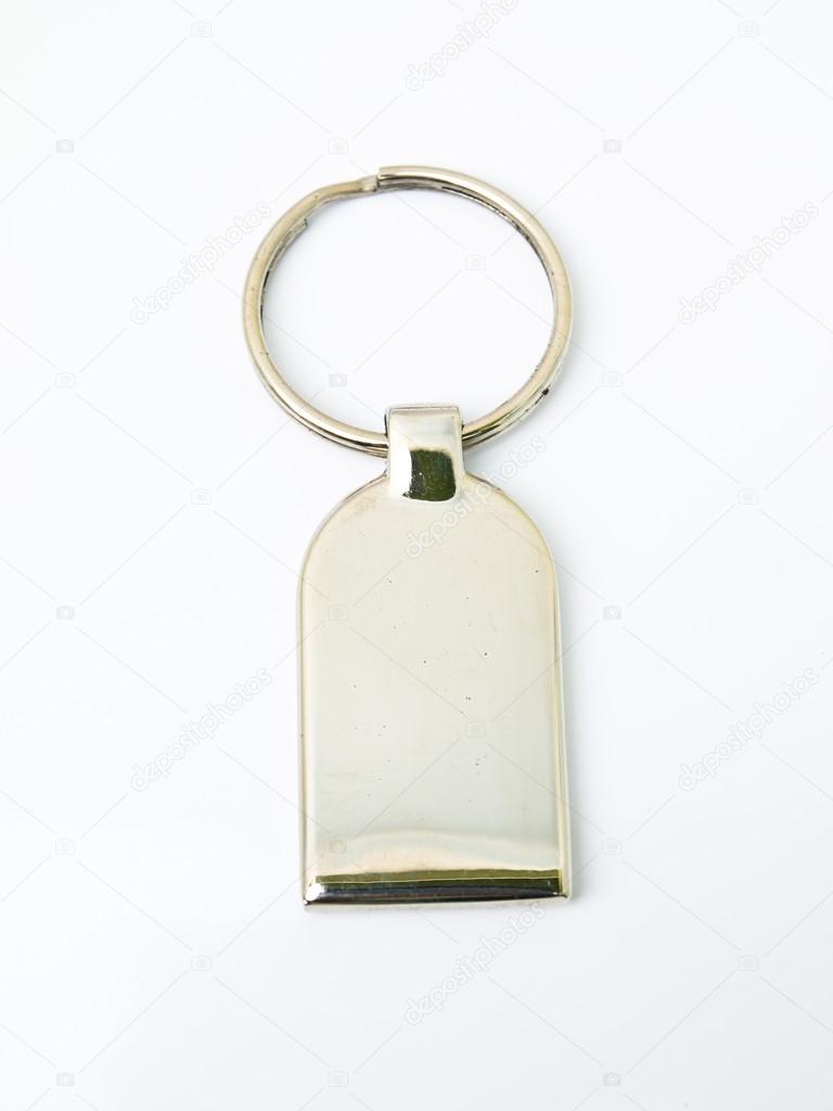 Metallic trinket key-chain isolated on white background