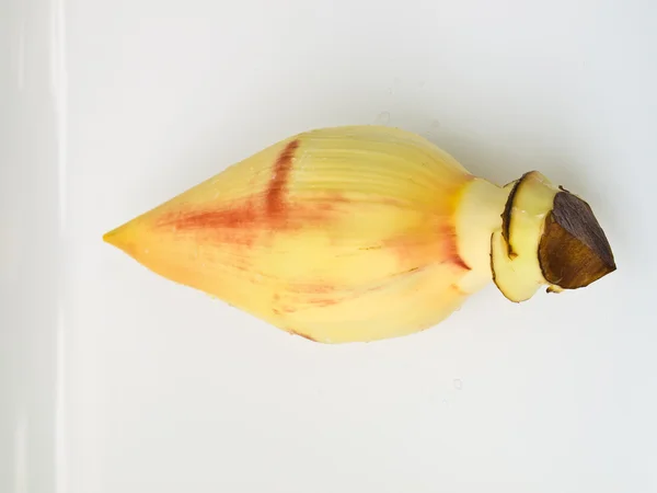 Flor de banana fresca isolada sobre fundo branco — Fotografia de Stock