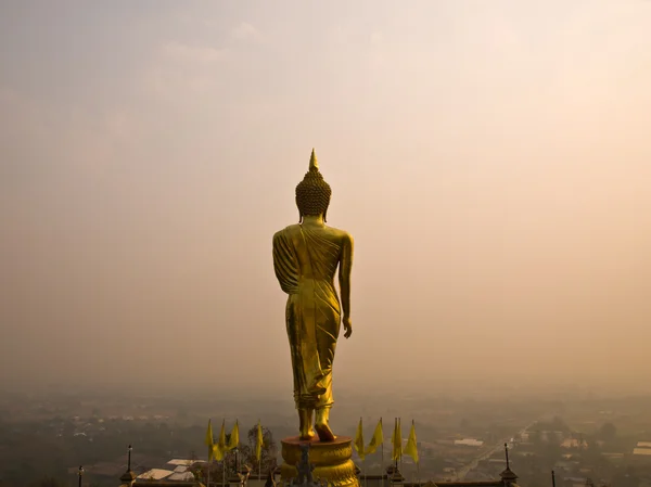 Rückseite des Buddha-Bildes auf dem Hügel von wat phra that kao noi, nan t — Stockfoto