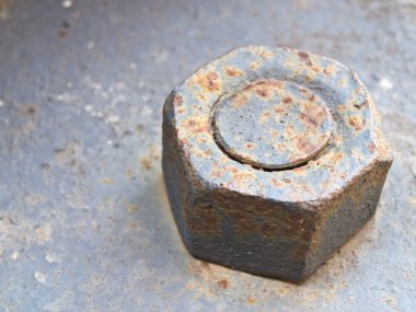 Eski vida somun ve cıvata görünümü kapatın 